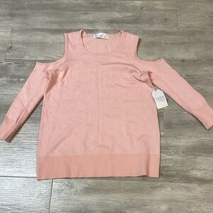 Women’s Cold-Shoulder Knit Sweater - Pink